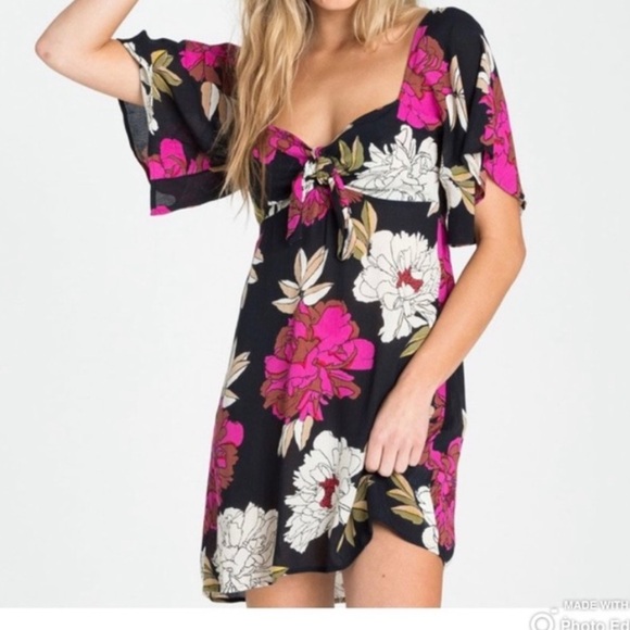 Billabong Delicious Day Floral Mini Dress XS - Picture 1 of 8